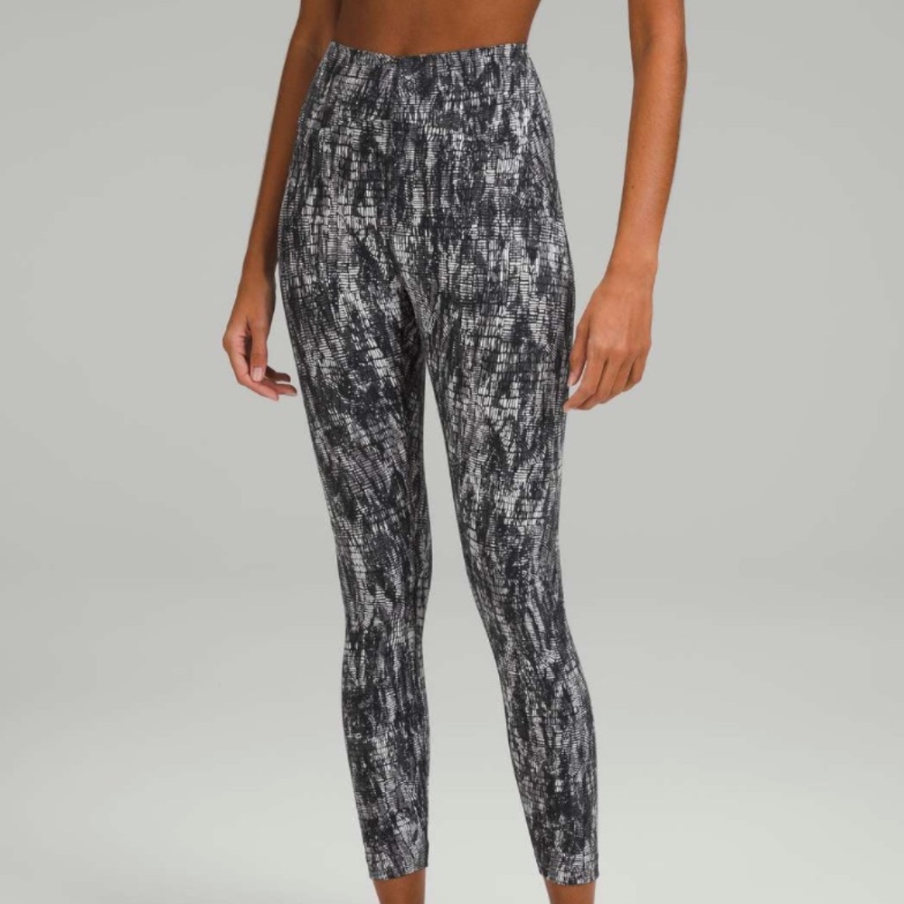 Lululemon Lino Slide Alpine White Black InStill High-Rise Tight 25" Size 10